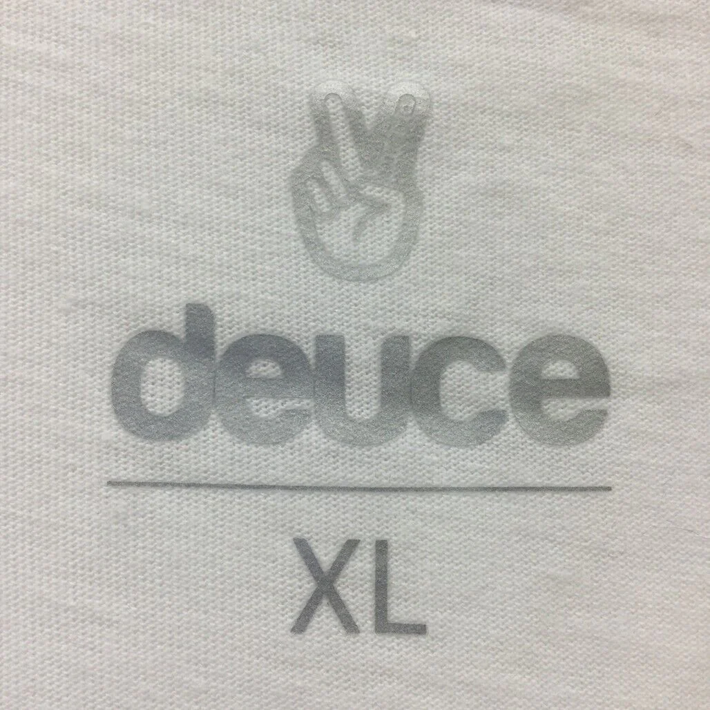 Deuce Premium Sportswear White T-Shirt Peace Sign Design Mens Size X-Large NEW - Image 4