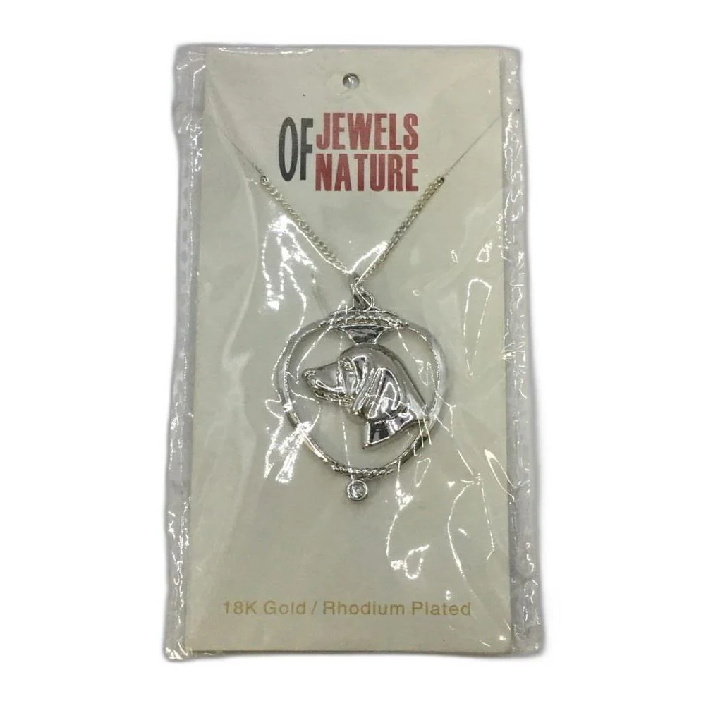 Deva Aust. Jewels Of Nature 18K Rhodium Silver Plate Beagle Cz Pendant NEW - Image 9
