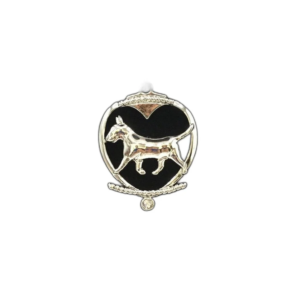 Deva Aust. Jewels Of Nature 18K Rhodium Silver Plate Bull Terrier Cz Pendant NEW - Image 3