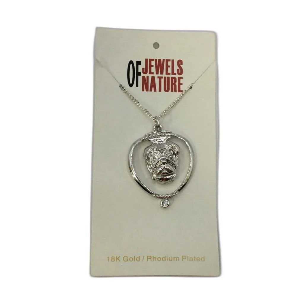 Deva Aust. Jewels Of Nature 18K Rhodium Silver Plate Pug Cz Pendant NEW - Image 8
