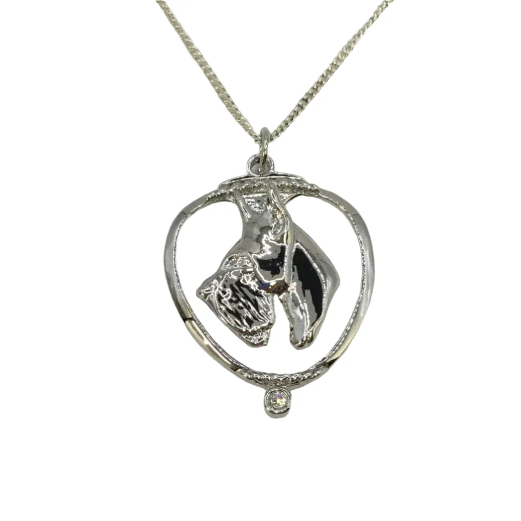 Deva Aust. Jewels Of Nature 18K Rhodium Silver Plate Schnauzer Cz Pendant NEW