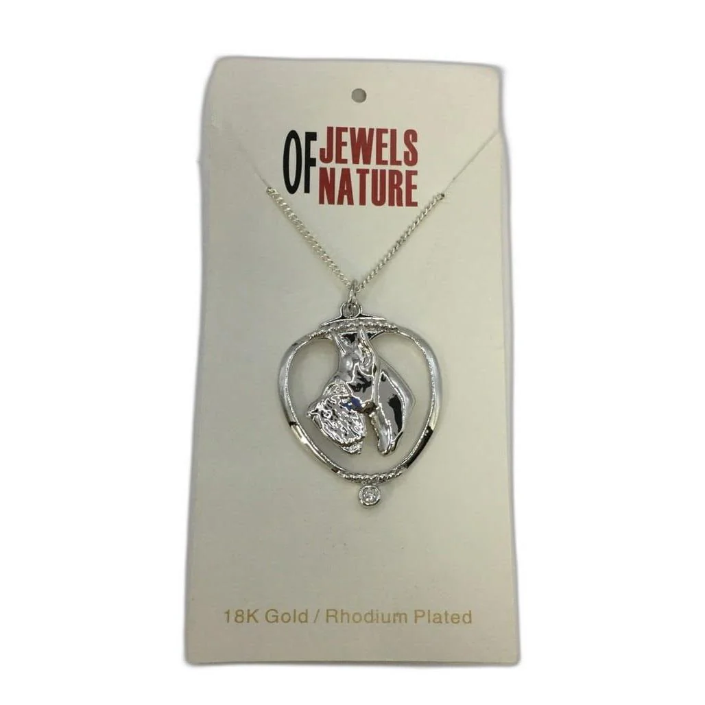 Deva Aust. Jewels Of Nature 18K Rhodium Silver Plate Schnauzer Cz Pendant NEW - Image 8