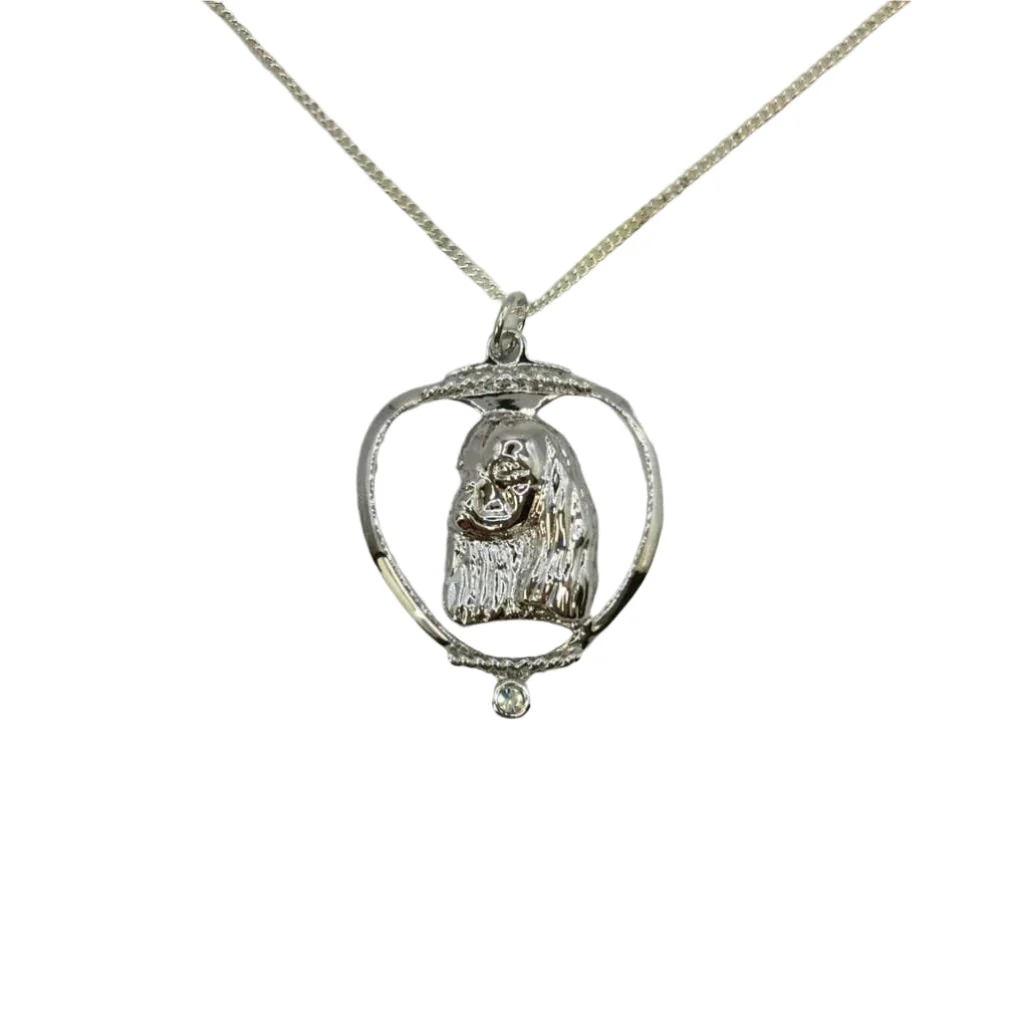 Deva Aust. Jewels Of Nature 18K Rhodium Silver Plate Spaniel Cz Pendant NEW