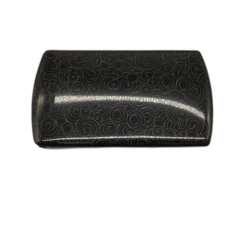 Deva Australia Cc-One Touch Metal Black & Gold Swirl Business Card Holder NEW - Image 8
