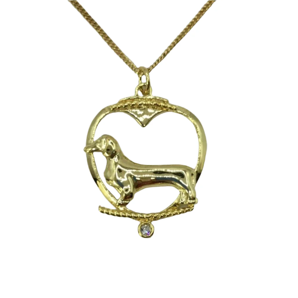 Deva Australia Jewels Of Nature 18K Gold Plated Dachshud Cz Pendant NEW - Image 5
