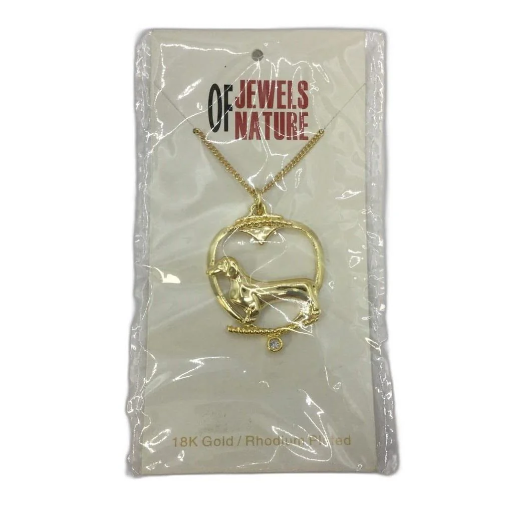 Deva Australia Jewels Of Nature 18K Gold Plated Dachshud Cz Pendant NEW - Image 6