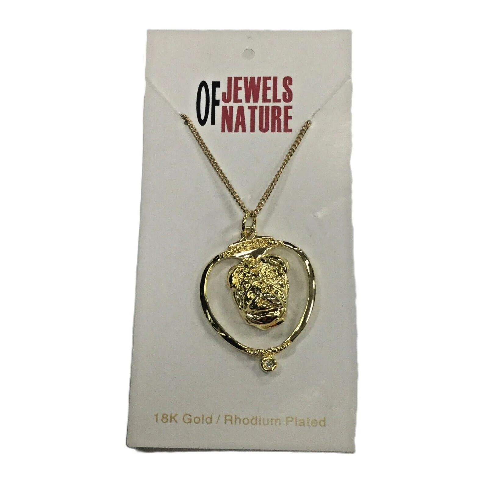 Deva Australia Jewels Of Nature 18K Gold Plated Pug Cz Pendant NEW - Image 4