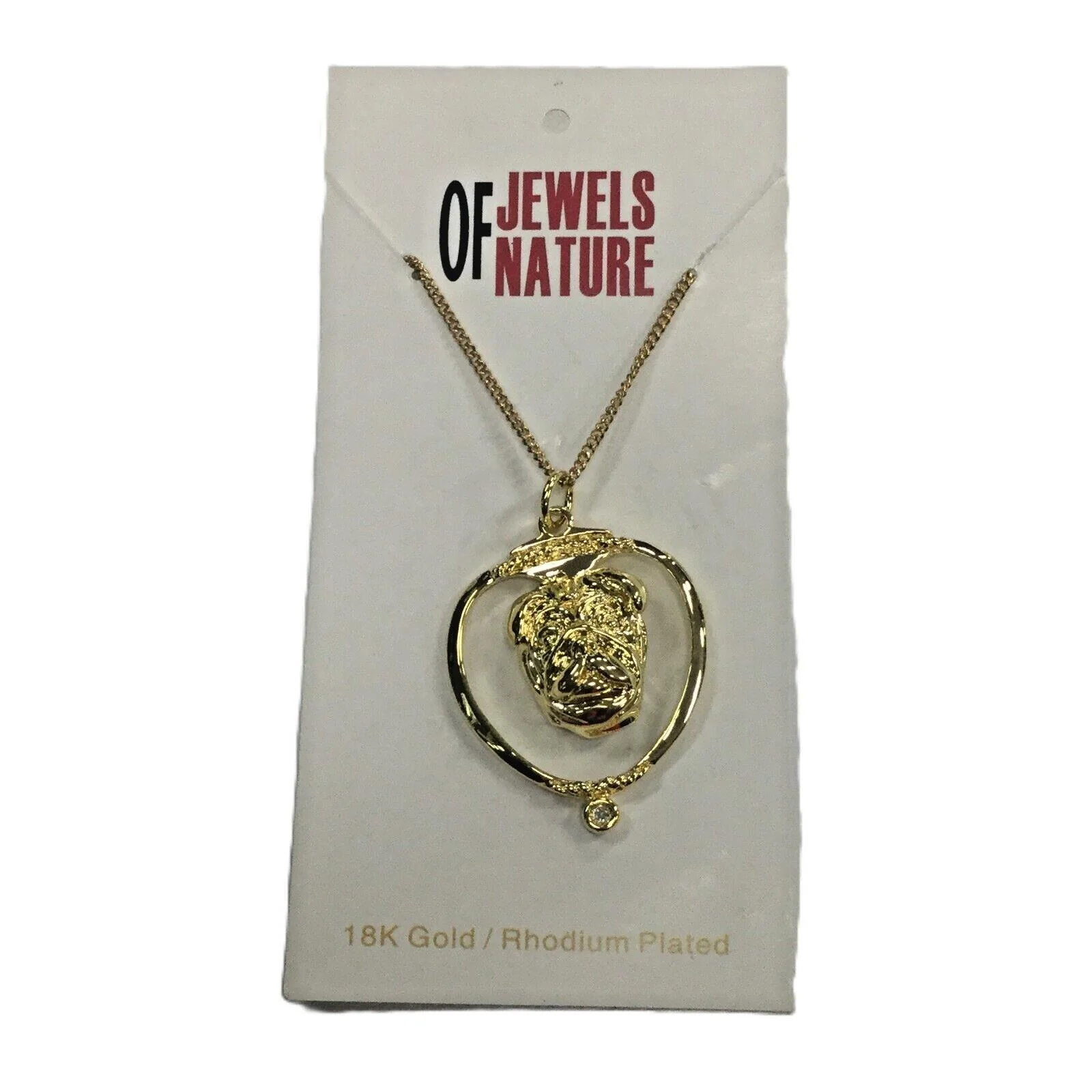 Deva Australia Jewels Of Nature 18K Gold Plated Pug Cz Pendant NEW - Image 8