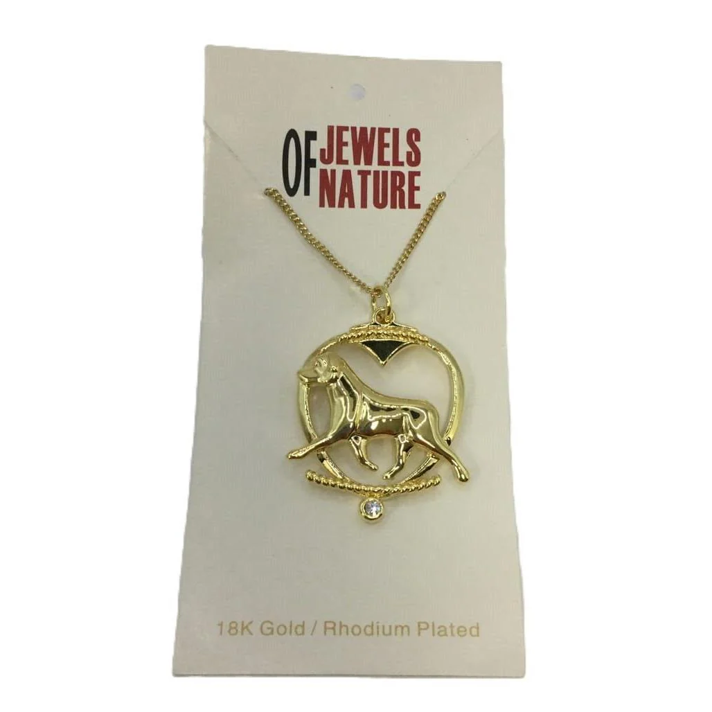 Deva Australia Jewels Of Nature 18K Gold Plated Rottweiler Cz Pendant NEW - Image 6