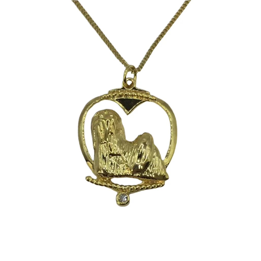 Deva Australia Jewels Of Nature 18K Gold Plated Shih Tzu Cz Pendant NEW
