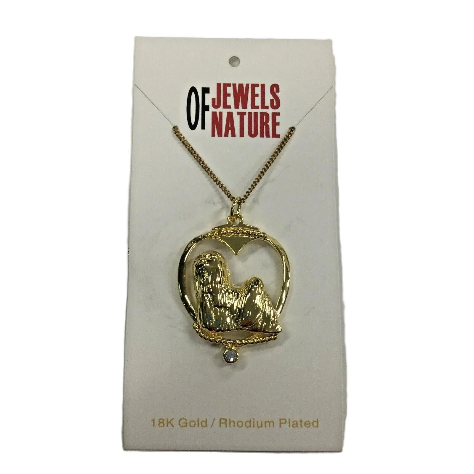 Deva Australia Jewels Of Nature 18K Gold Plated Shih Tzu Cz Pendant NEW - Image 2