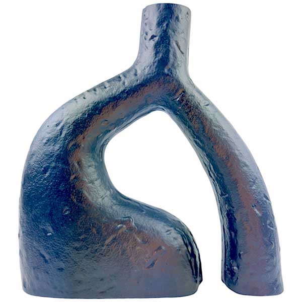 Handmade Abstract Black Aluminium Vase Unique Artistic Decor for Home and Special Occasions NEW