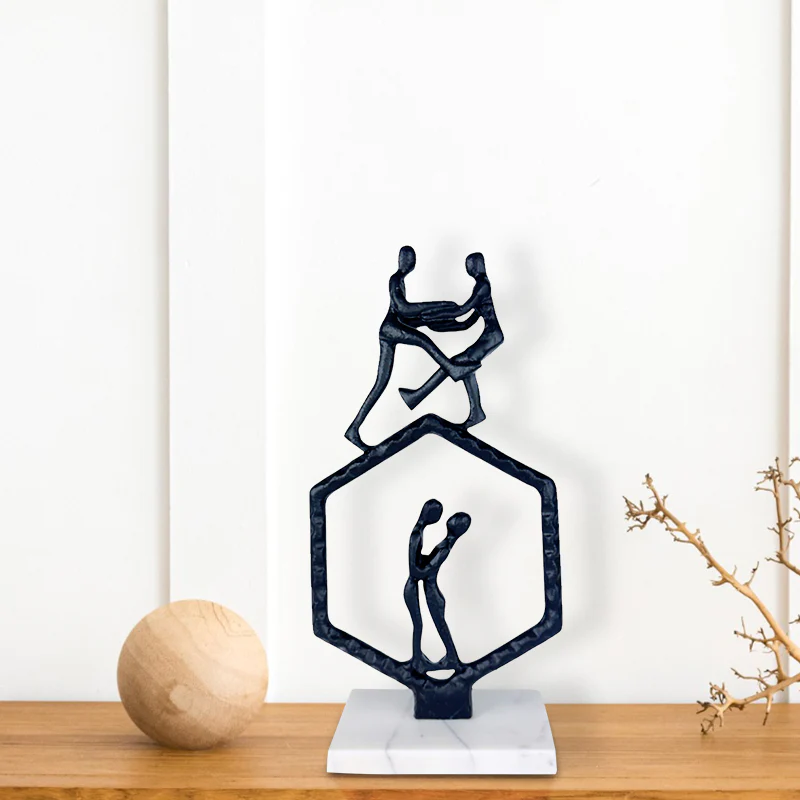 Exquisite Handmade Dancing Pairs Sculpture Unique Aluminum Iron Casting Art Piece NEW - Image 2