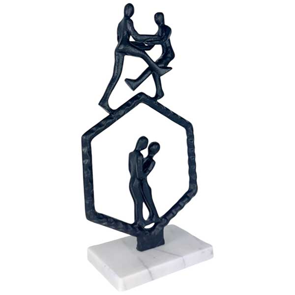 Exquisite Handmade Dancing Pairs Sculpture Unique Aluminum Iron Casting Art Piece NEW - Image 5