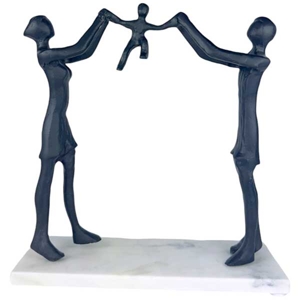 Exclusive Handmade Iron Family Figurine Exceptional Home Decor NEW - Image 4