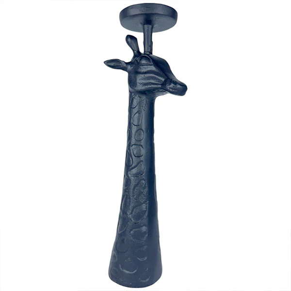 Handcrafted Black Aluminium Giraffe Head Candle Holder Dual Function Home Accent NEW - Image 5