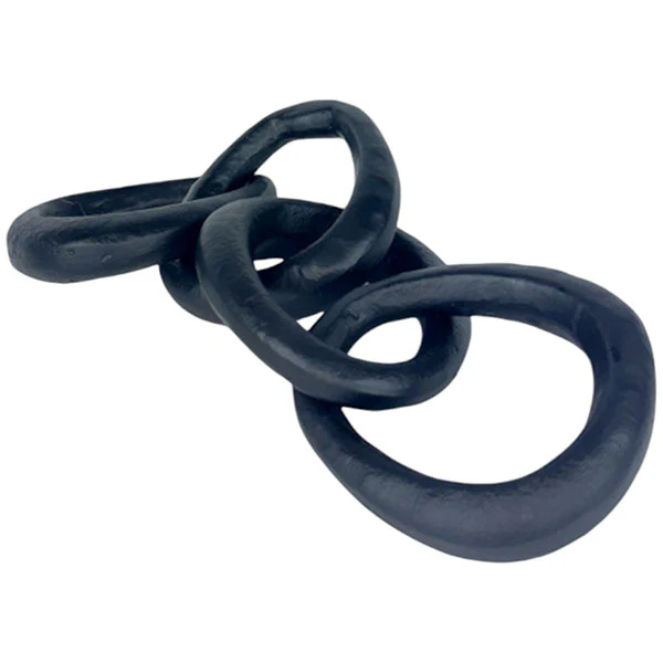 Handmade Black Aluminum Link Chain Sculpture Modern Art for Industrial Chic Decor NEW - Image 4