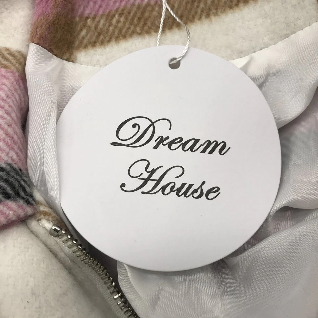 Dream House Womens Pink & Tan Ckeck Valerie Bomber Jacket Size 8 NEW - Image 4