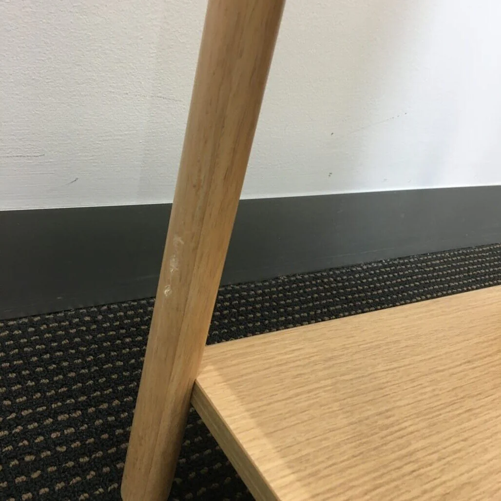 Ex-Display Two-Tiered Square Light Wood Look Side Table with Drawer NEW - Image 4