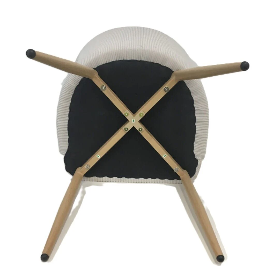 Ex-Display White Velvet Corduroy Kitchen Dining Chair Wooden Legs NEW - Image 11