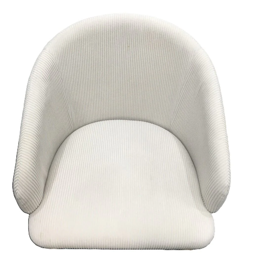 Ex-Display White Velvet Corduroy Kitchen Dining Chair Wooden Legs NEW - Image 13