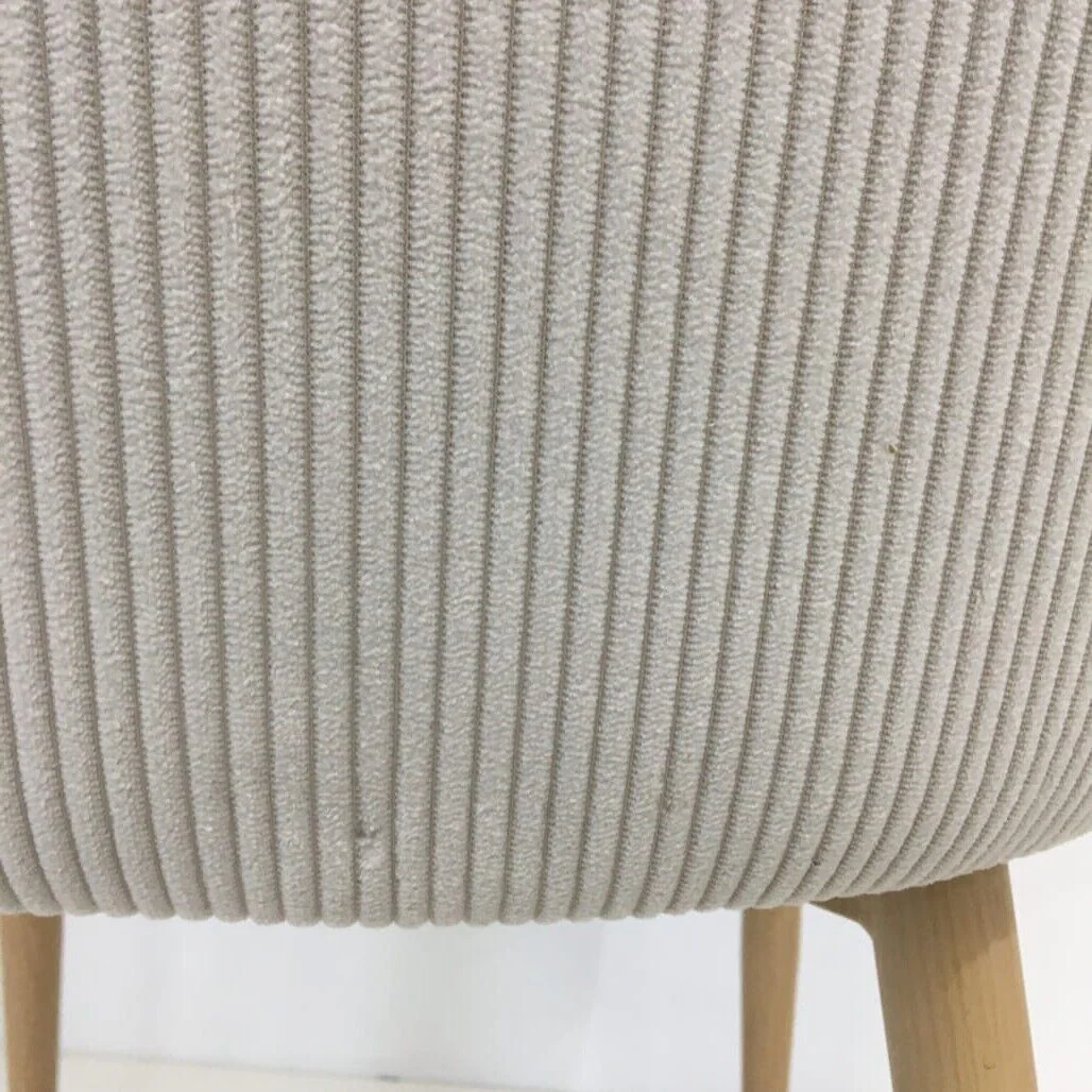 Ex-Display White Velvet Corduroy Kitchen Dining Chair Wooden Legs NEW - Image 8