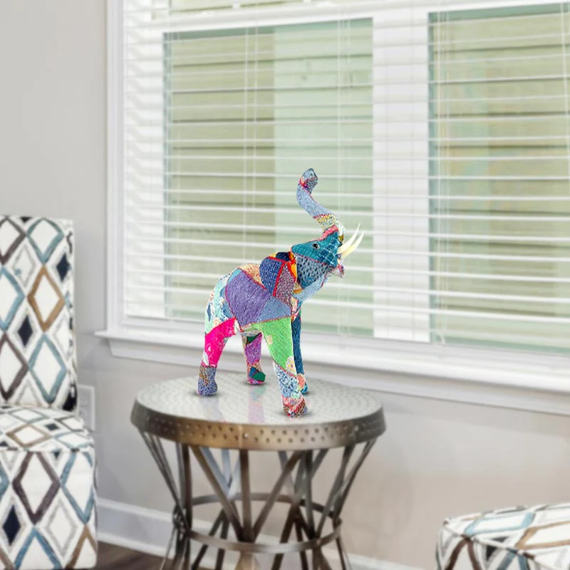 Jazz Decor Handmade Vibrant Archie Elephant Sculpture NEW - Image 2