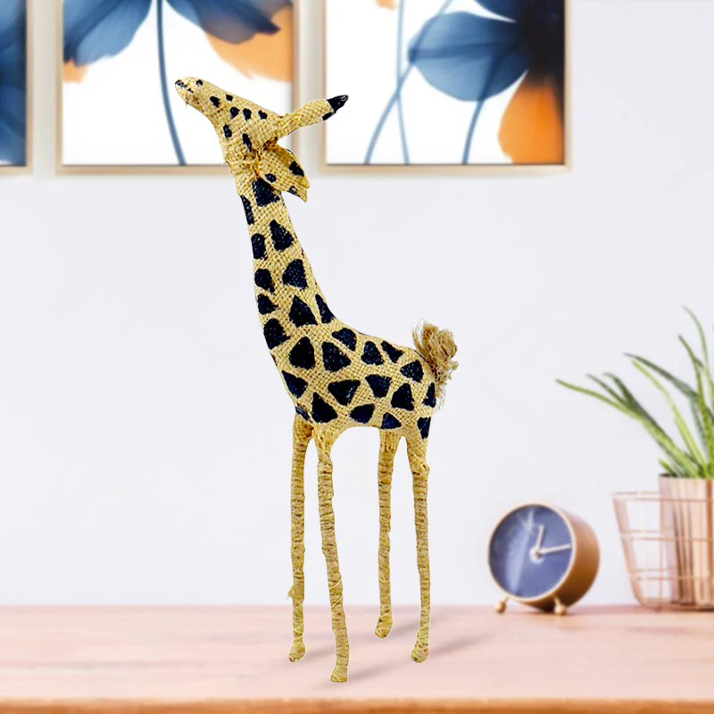 Handmade Archie Baby Giraffe Sculpture Artisan Wire and Paper Home Decor Piece NEW - Image 2
