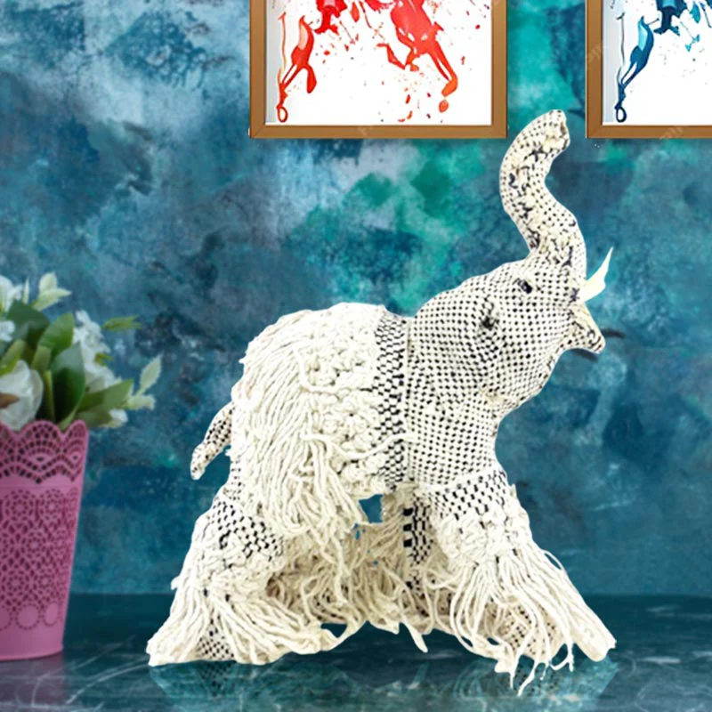 Artisan Crafted Moroccan Elephant Accent Handmade Home Decor for Living Room Bedroom or Kitchen NEW - Image 3