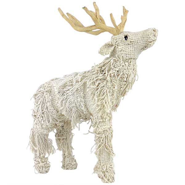 Handmade Comet Frilled Reindeer Decor Elegant Wire Paper Pulp Fabric Artistic Piece NEW