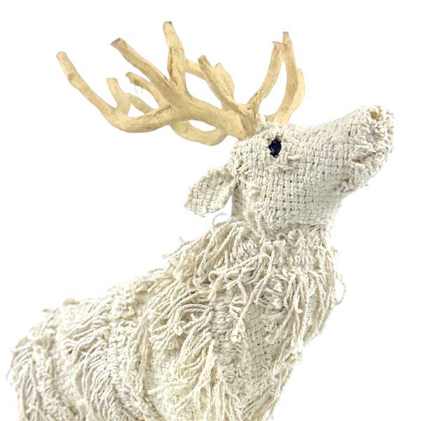 Handmade Comet Frilled Reindeer Decor Elegant Wire Paper Pulp Fabric Artistic Piece NEW - Image 3