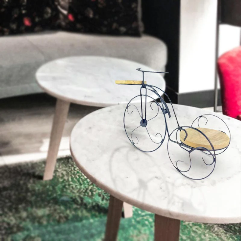 Handcrafted Rustic Elegant Tri Bike Tealight Holder Whimsical Wooden and Iron Table Accent NEW - Image 2