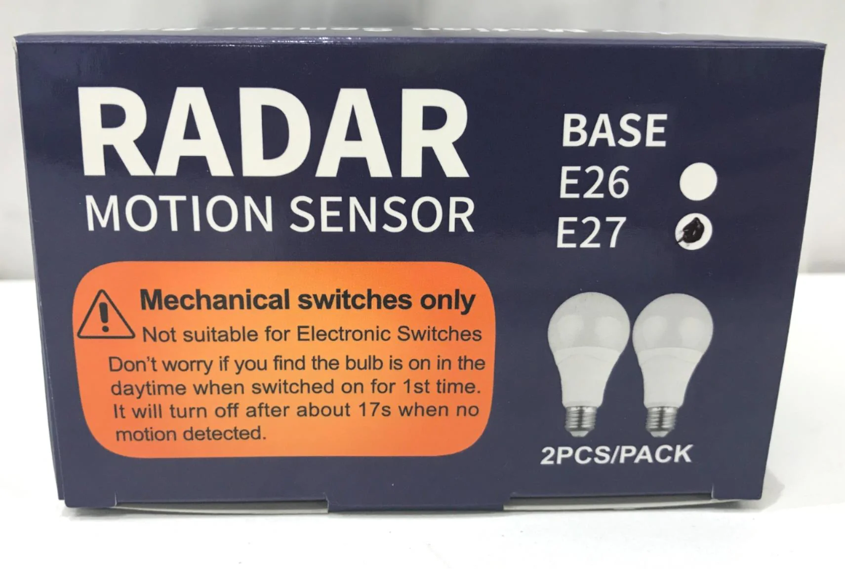 Greenic 2Pcs Led Radar Motion Sensor Bulb E27 15W Mechanical Switch NEW - Image 3