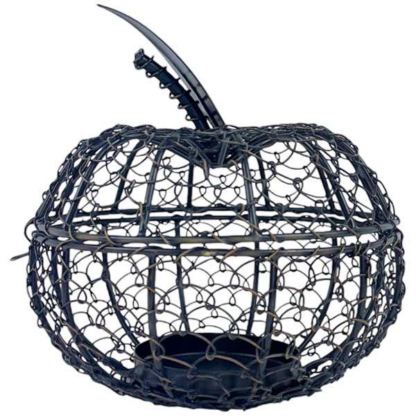 Handcrafted Intricate Wire Apple Tealight Holder with Antique Brass Finish 17x18 cm NEW - Image 4