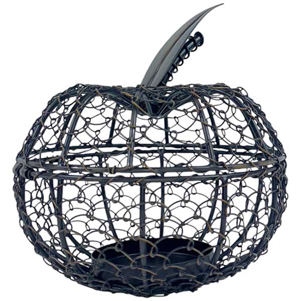 Handcrafted Intricate Wire Apple Tealight Holder with Antique Brass Finish 17x18 cm NEW - Image 5