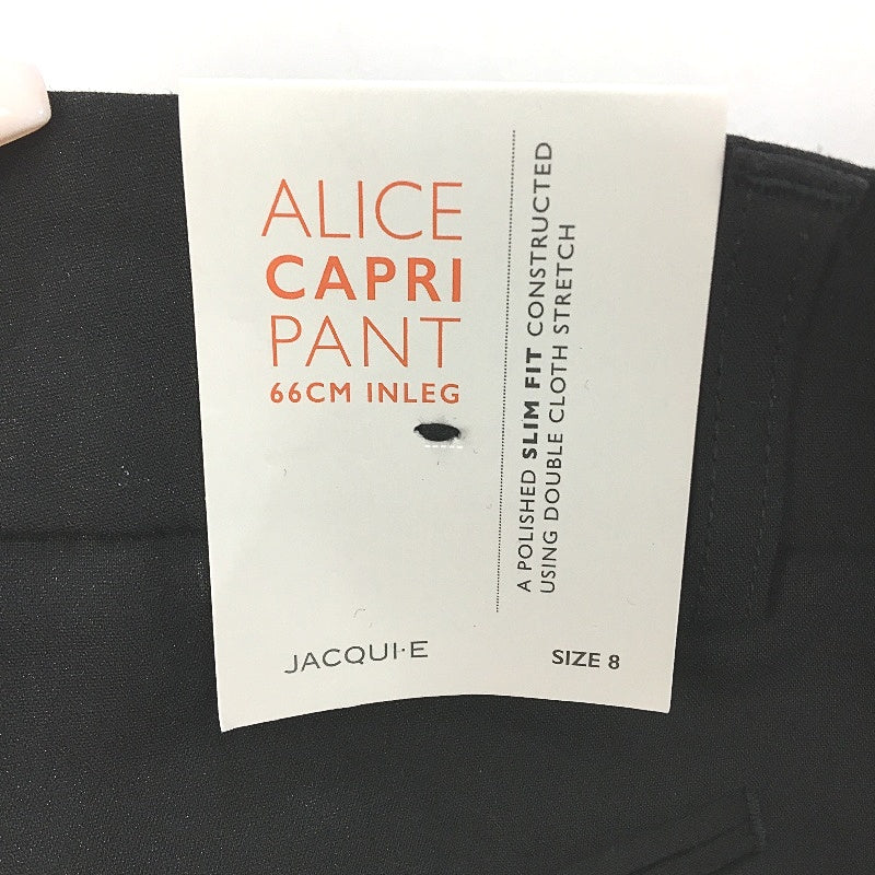 Jacqui E Black Capri 3/4 Basic Minimalist Pants Ladies Size 8 NEW - Image 6