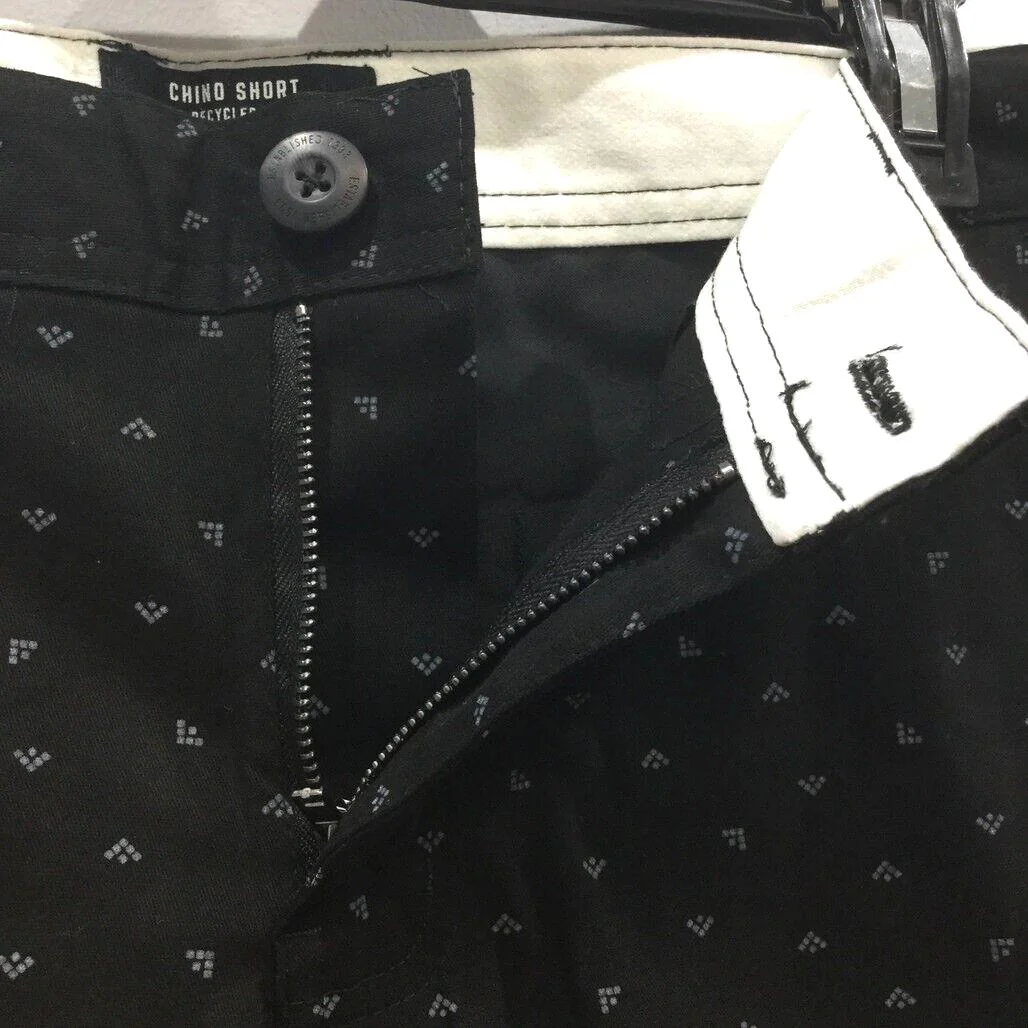Jay Jays Black Dotted Pattern Chino Stretch Slim Zip-Up Shorts Mens Size 33 NEW - Image 4