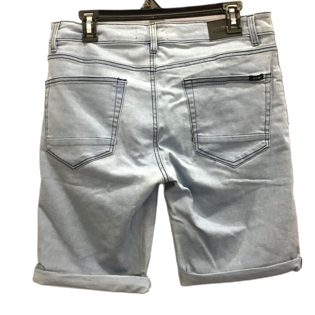 JayJays Blue Slim Zip-Up Button Recycled Polyester Shorts Mens Size 32 NEW - Image 2