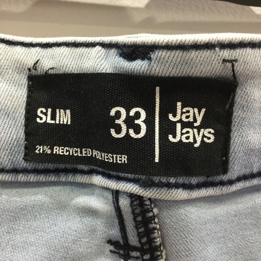 JayJays Blue Slim Zip-Up Button Recycled Polyester Shorts Mens Size 33 NEW - Image 5