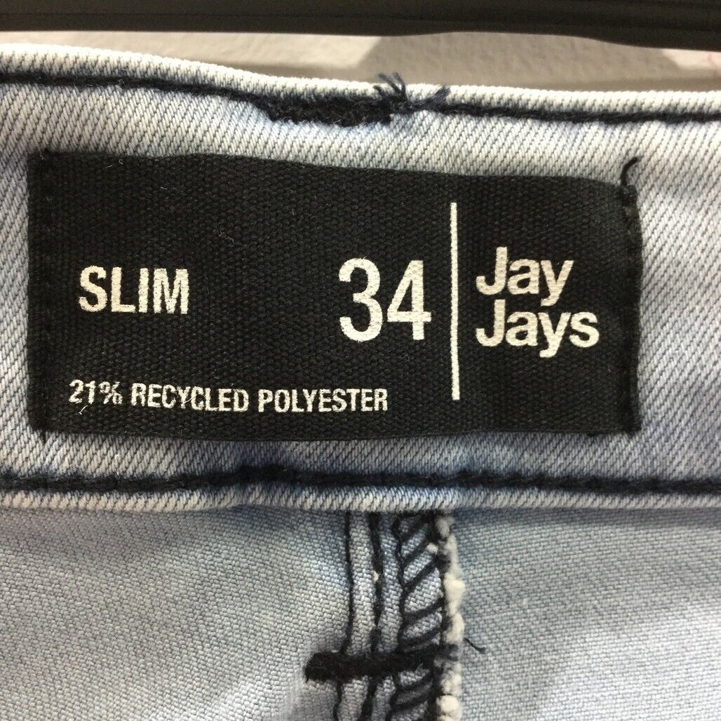 JayJays Blue Slim Zip-Up Button Recycled Polyester Shorts Mens Size 34 NEW - Image 5