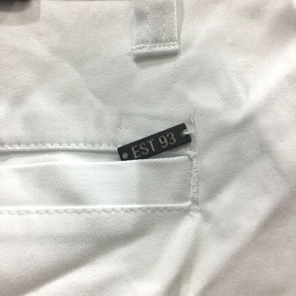 JayJays White Slim Chino Short Zip-Up Buttoned Stretch Shorts Mens Size 40 NEW - Image 3