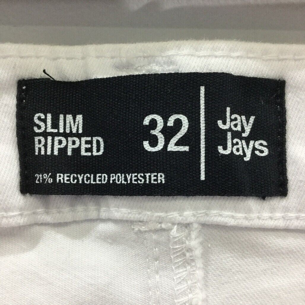 JayJays White Slim Fit Ripped Zip-Up Pocketed Buttoned Shorts Mens Size 32 NEW - Image 5