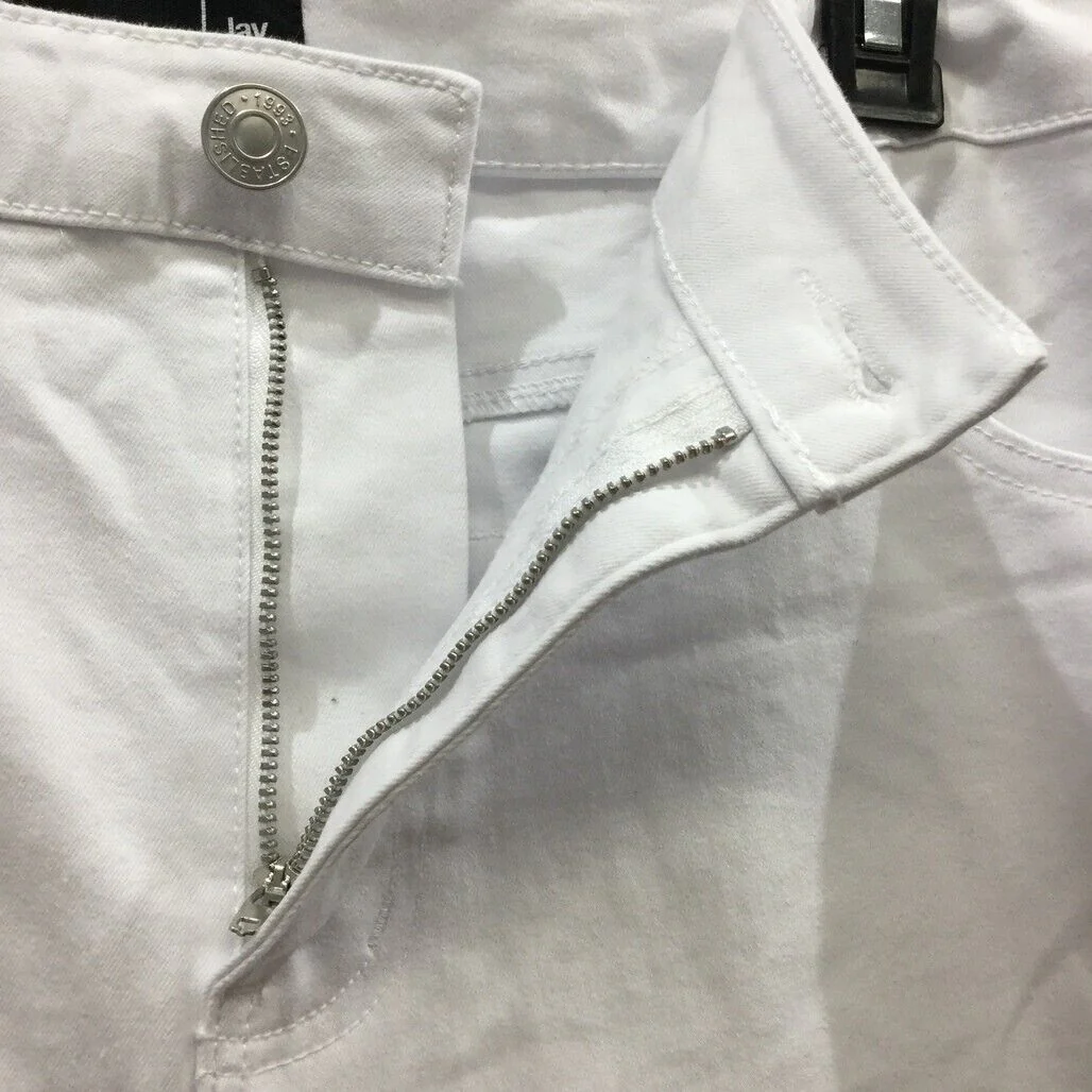 JayJays White Slim Fit Zip-Up Pocketed Buttoned Shorts Mens Size 40 NEW - Image 4