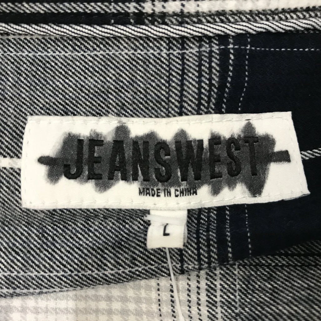 Jeanswest Black & White Check Plaid Long Sleeve Shirt Mens Size Large NEW - Image 4