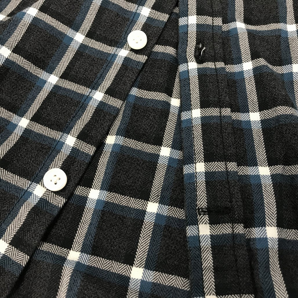 Jeanswest Dark Blue & White Checkered Long Sleeve Button Up Shirt Mens Size L NEW - Image 4