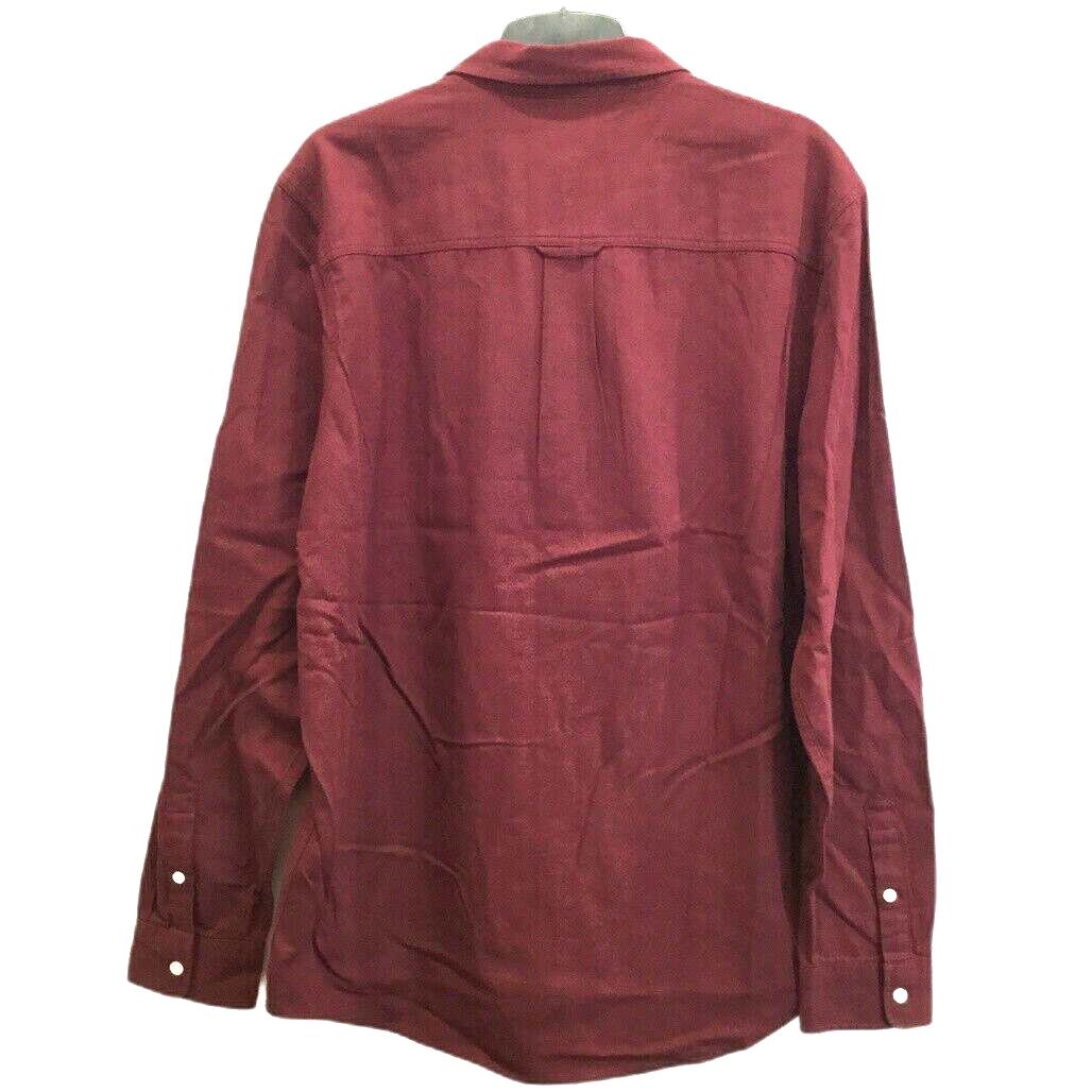 Jeanswest Dark Red Plain Long Sleeve Collared Shirt Button Up Mens Size L NEW - Image 2