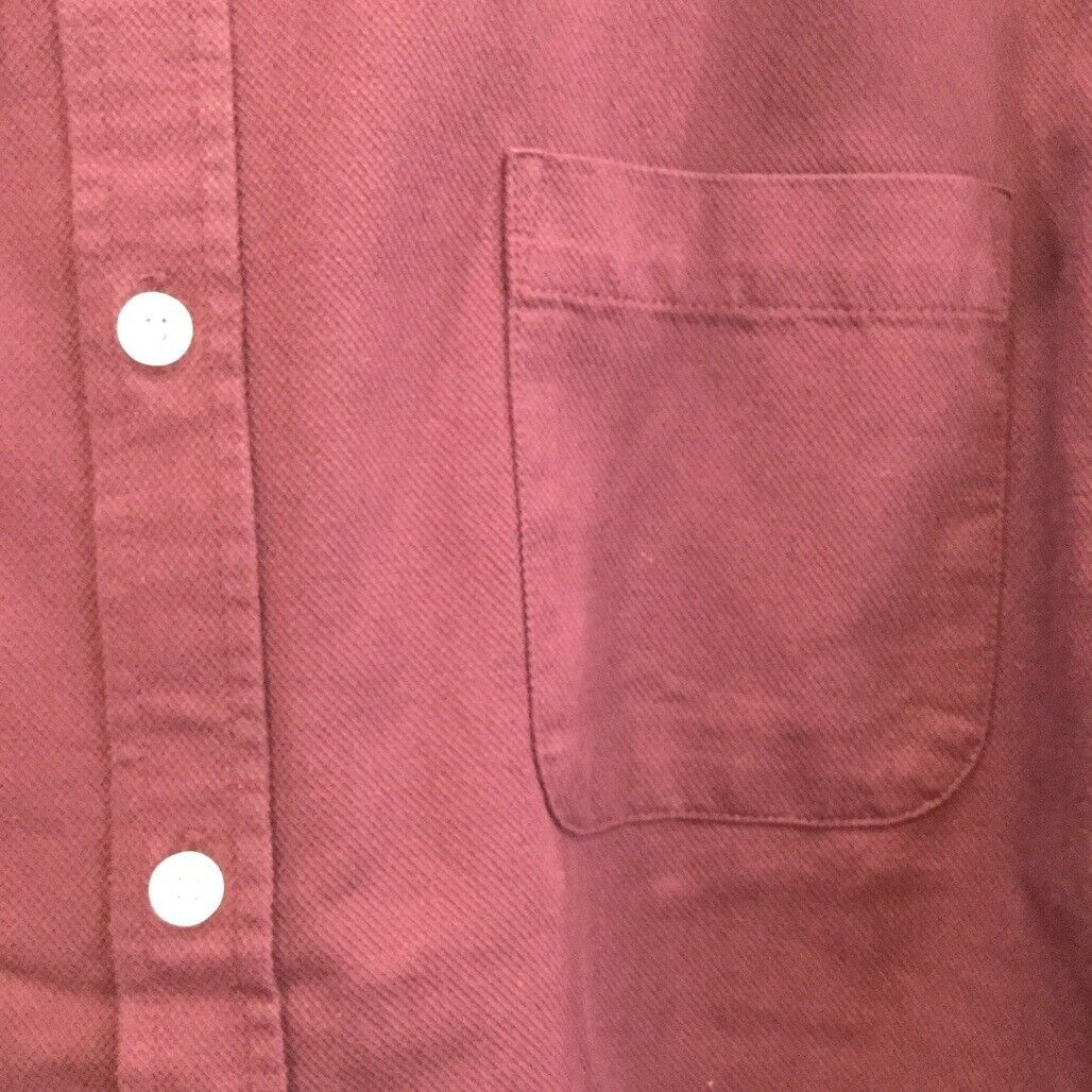 Jeanswest Dark Red Plain Long Sleeve Collared Shirt Button Up Mens Size L NEW - Image 5