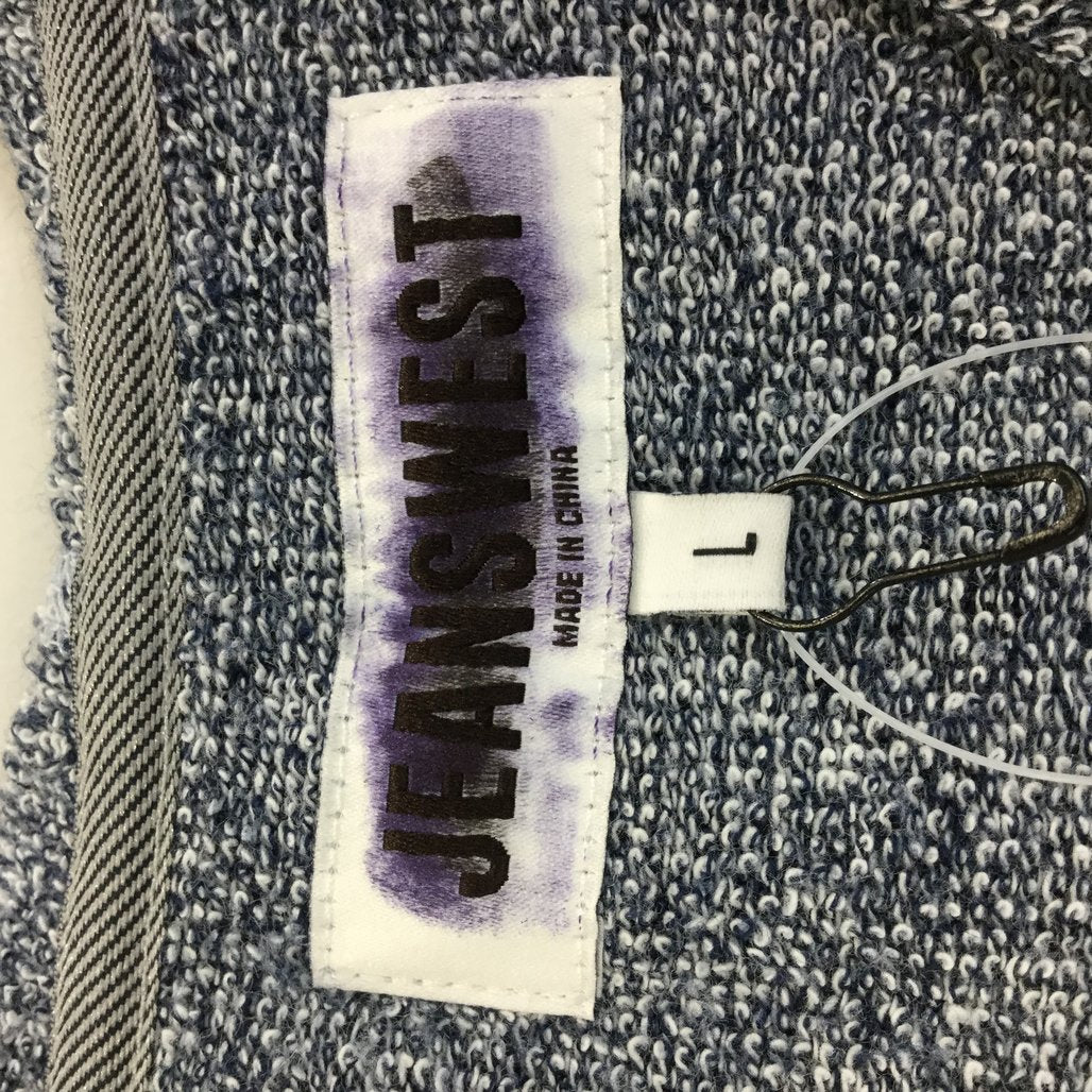 Jeanswest Grey/ Blue Soft Knit Hoodie Unisex Size Large NEW - Image 3