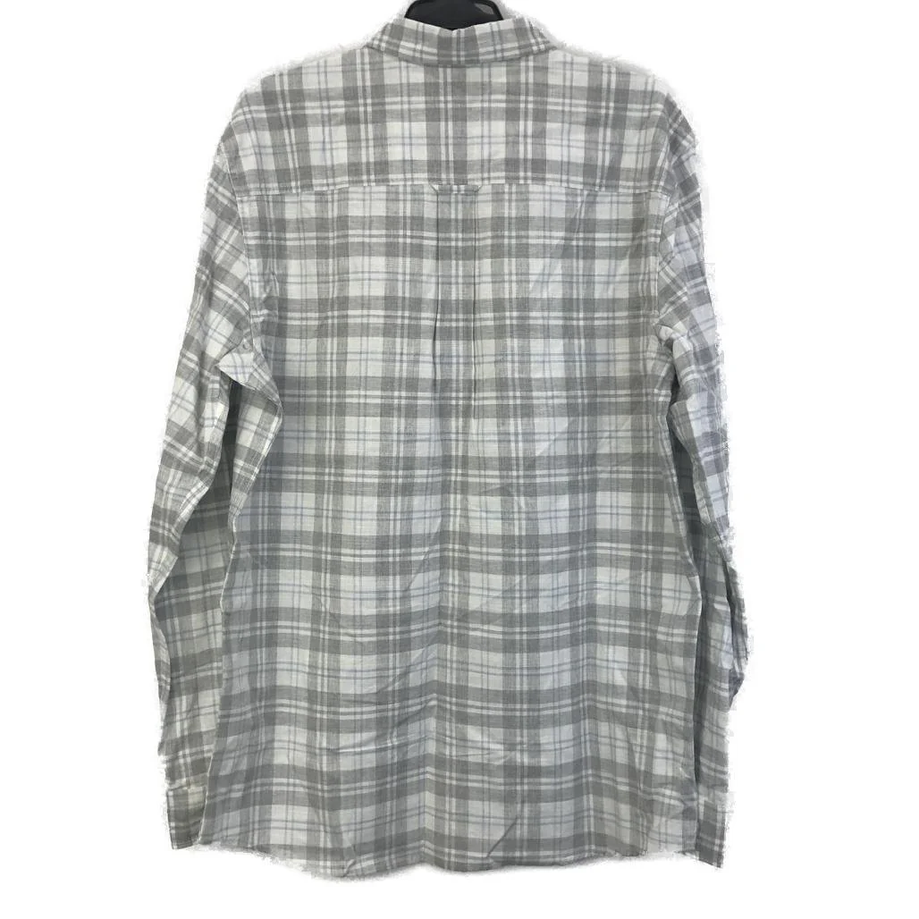 Jeanswest Light Grey & Blue Check Long Sleeve Button Up Shirt Mens Sz L NEW - Image 2