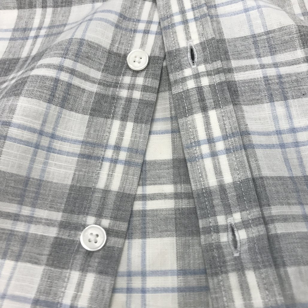 Jeanswest Light Grey & Blue Check Long Sleeve Button Up Shirt Mens Sz L NEW - Image 4